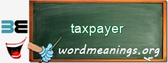 WordMeaning blackboard for taxpayer